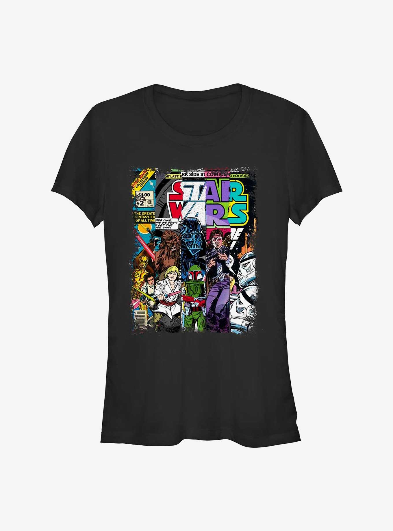 Star Wars Classic Comic Strips Girls T-Shirt, BLACK, hi-res