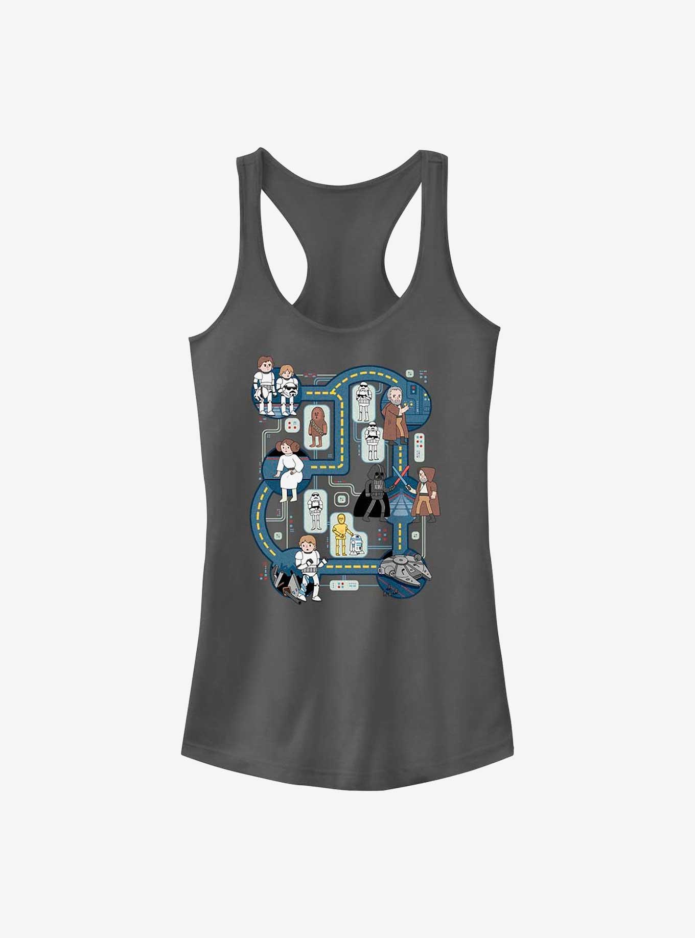 Star Wars Death Star Map Girls Tank, CHARCOAL, hi-res