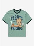Marvel I am Groot Plants are Friends Women’s Ringer T-Shirt - BoxLunch Exclusive, SAGE, hi-res