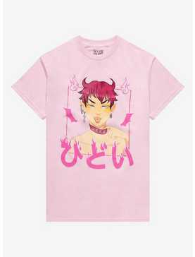 Pink Devil Boy Boyfriend Fit Girls T-Shirt, , hi-res