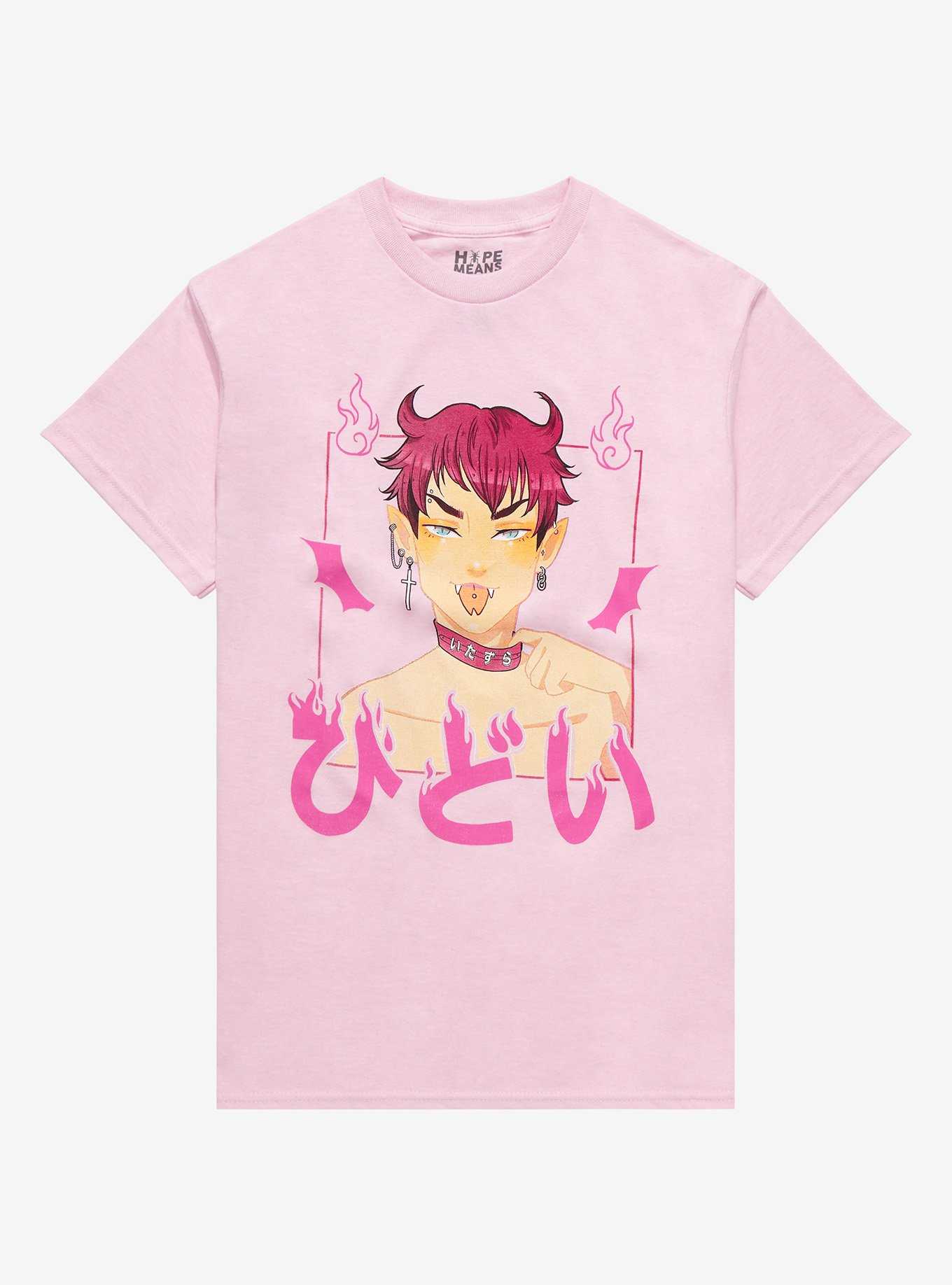 Pink Devil Boy Boyfriend Fit Girls T-Shirt, , hi-res