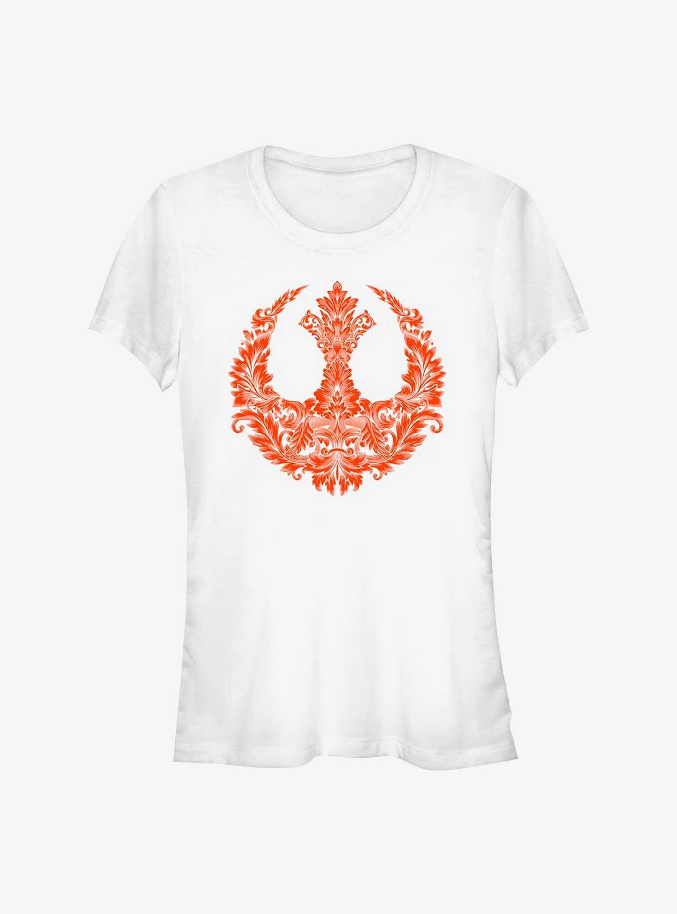 Star Wars Rebel Floral Symbol Girls T-Shirt, WHITE, hi-res