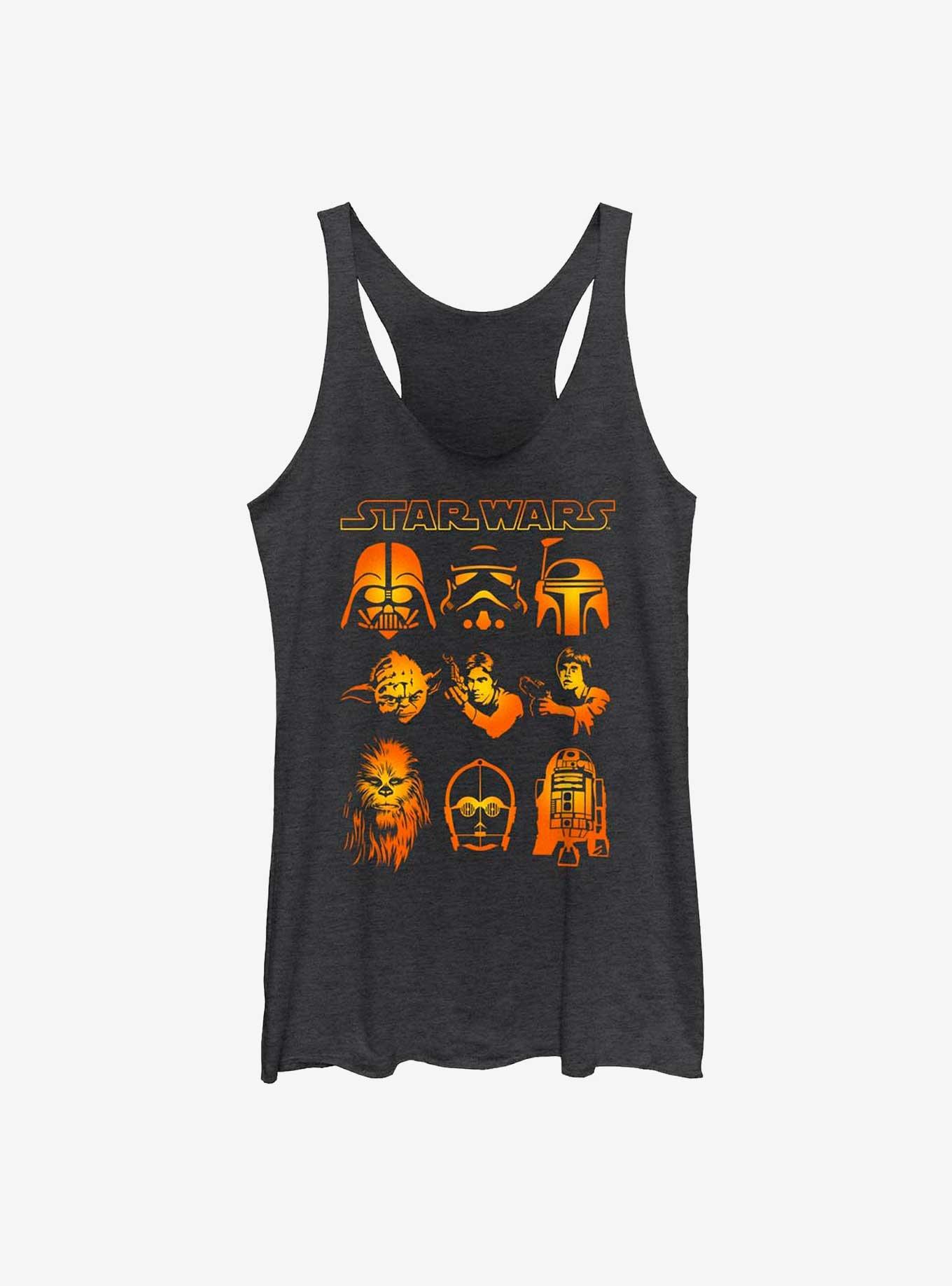 Star Wars Galaxy Faces Girls Tank, BLK HTR, hi-res