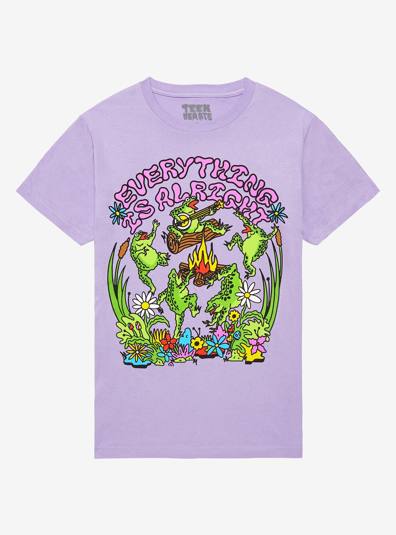 Dancing Frogs Bonfire Boyfriend Fit Girls T-Shirt, MULTI, hi-res