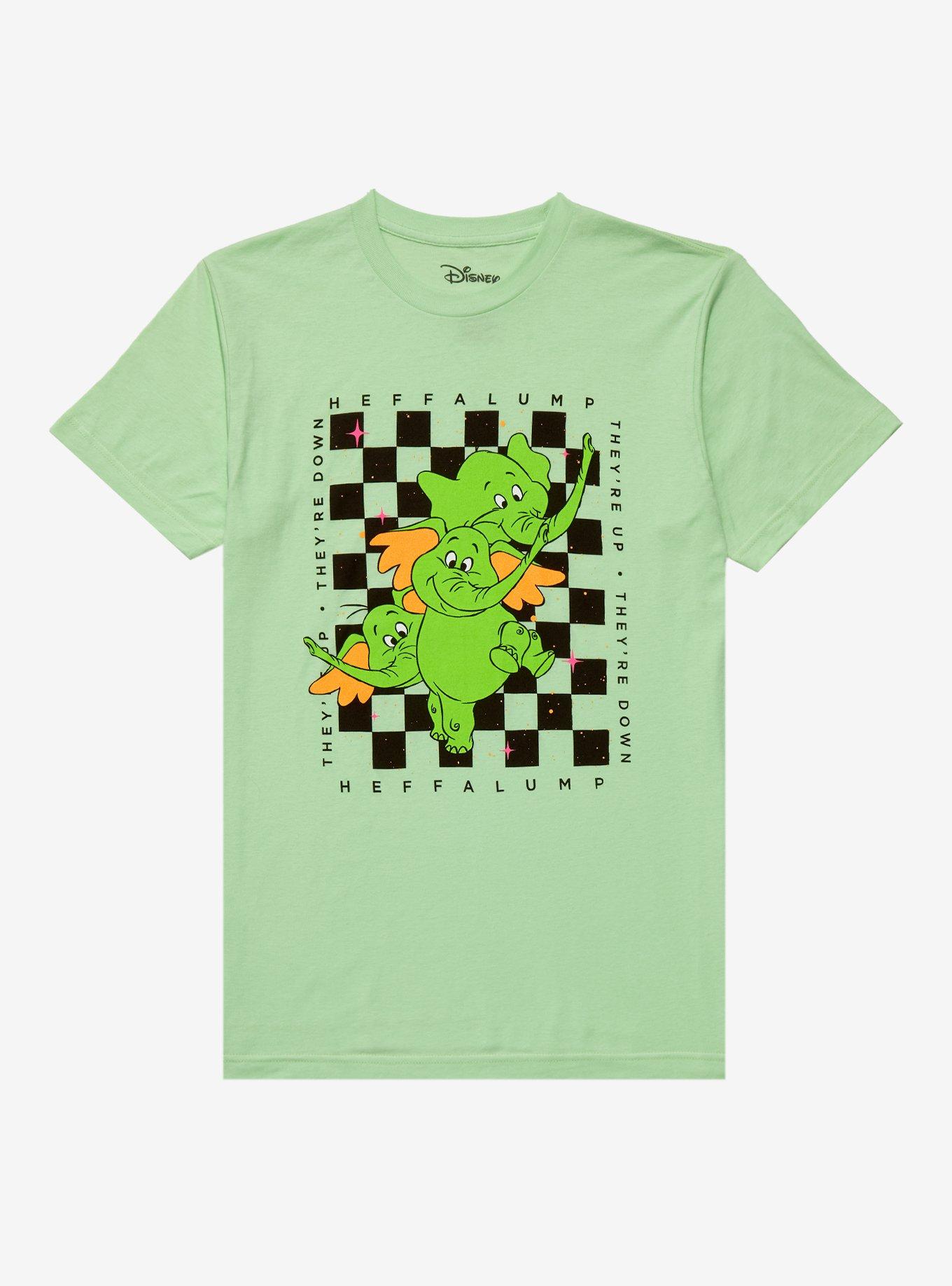 Disney Winnie the Pooh Heffalump Women's Checkered T-Shirt - BoxLunch Exclusive, MINT, hi-res