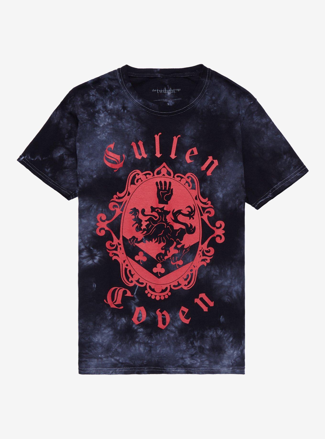 Twilight Cullen Coven Tie-Dye Boyfriend Fit Girls T-Shirt, RED, hi-res