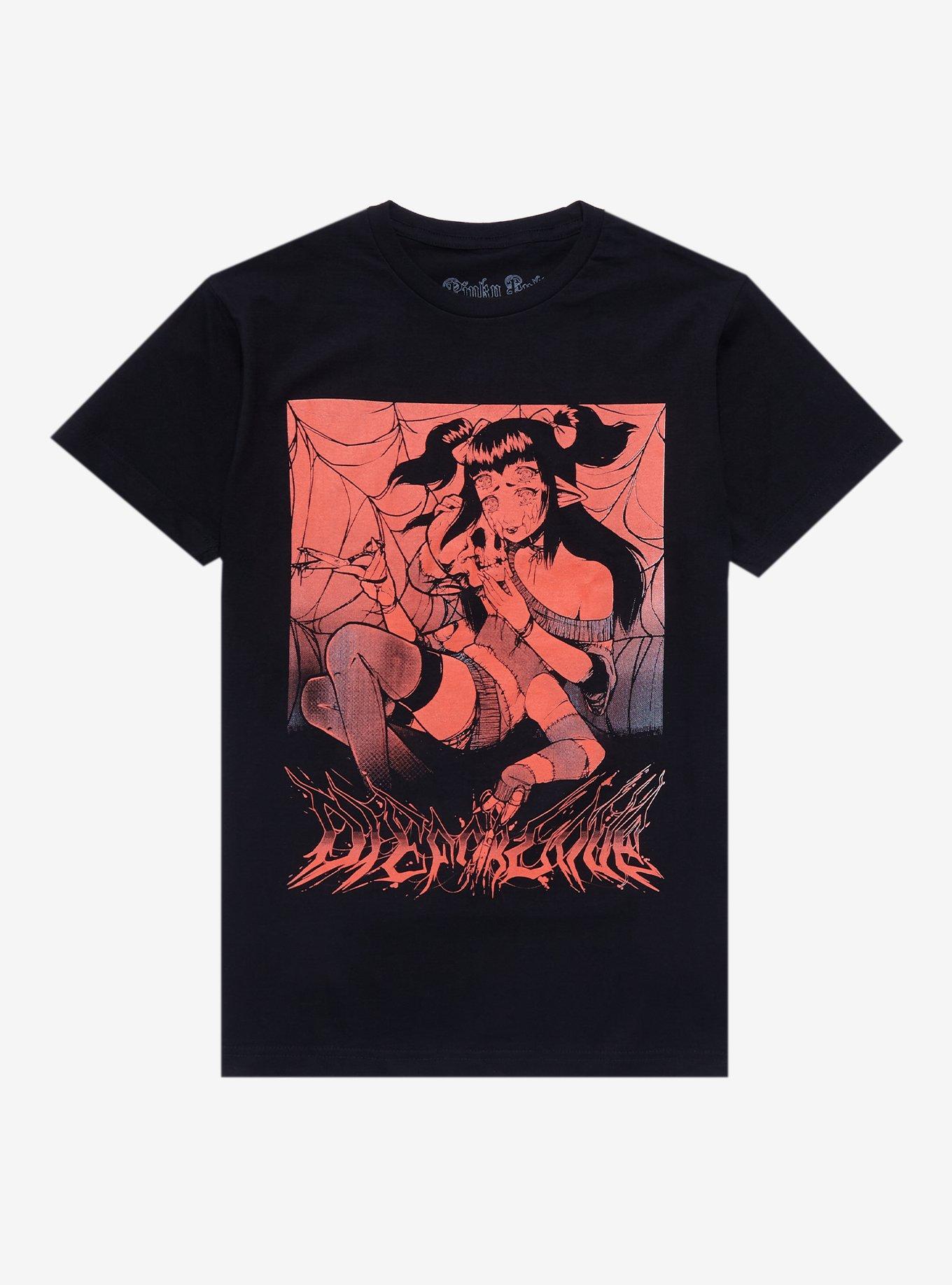 Spider Girl Die For Love T-Shirt By Pinku Kult, RED, hi-res