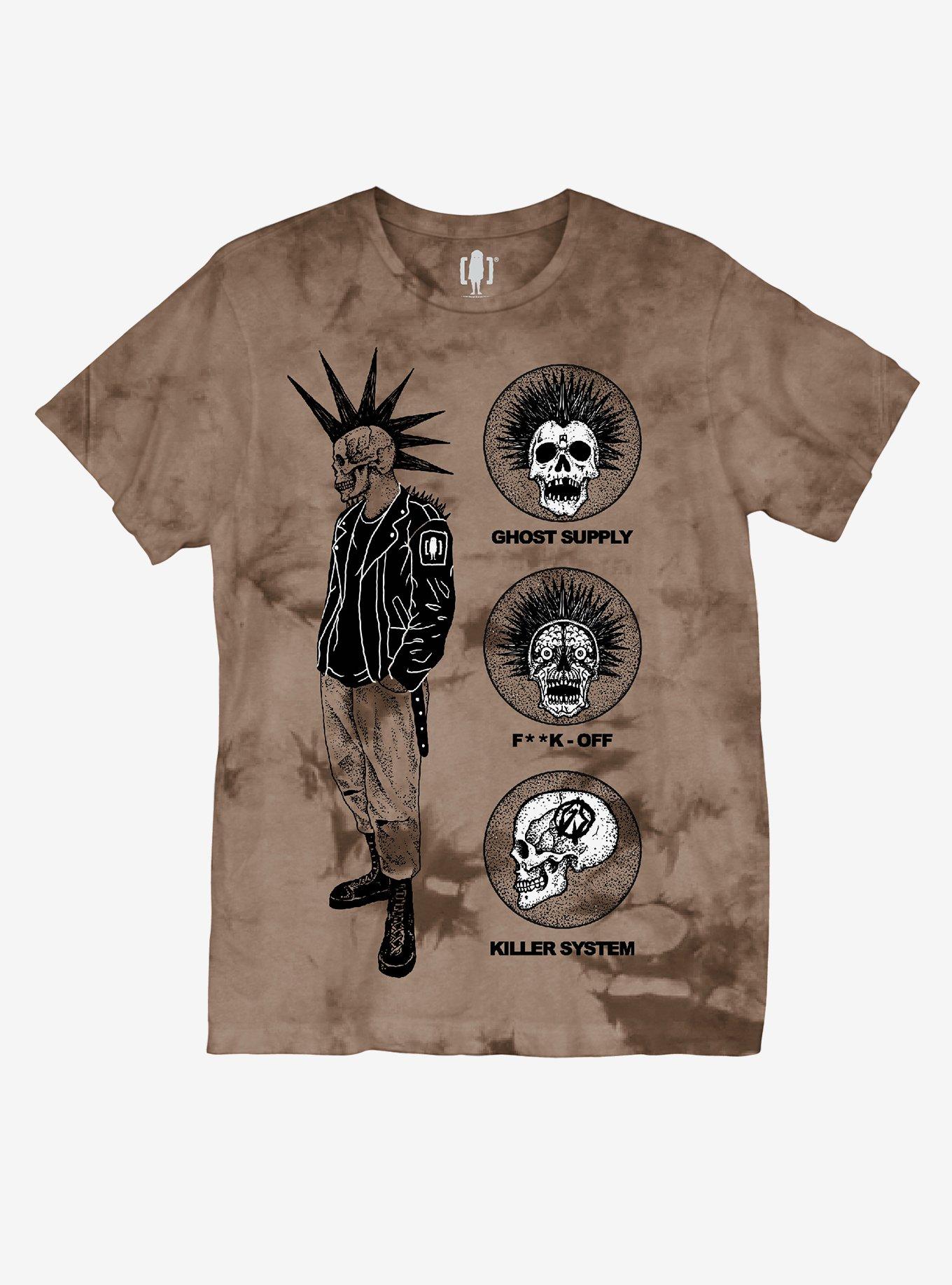 Mohawk Punk Tie-Dye T-Shirt By Ghost Supply, BLACK, hi-res