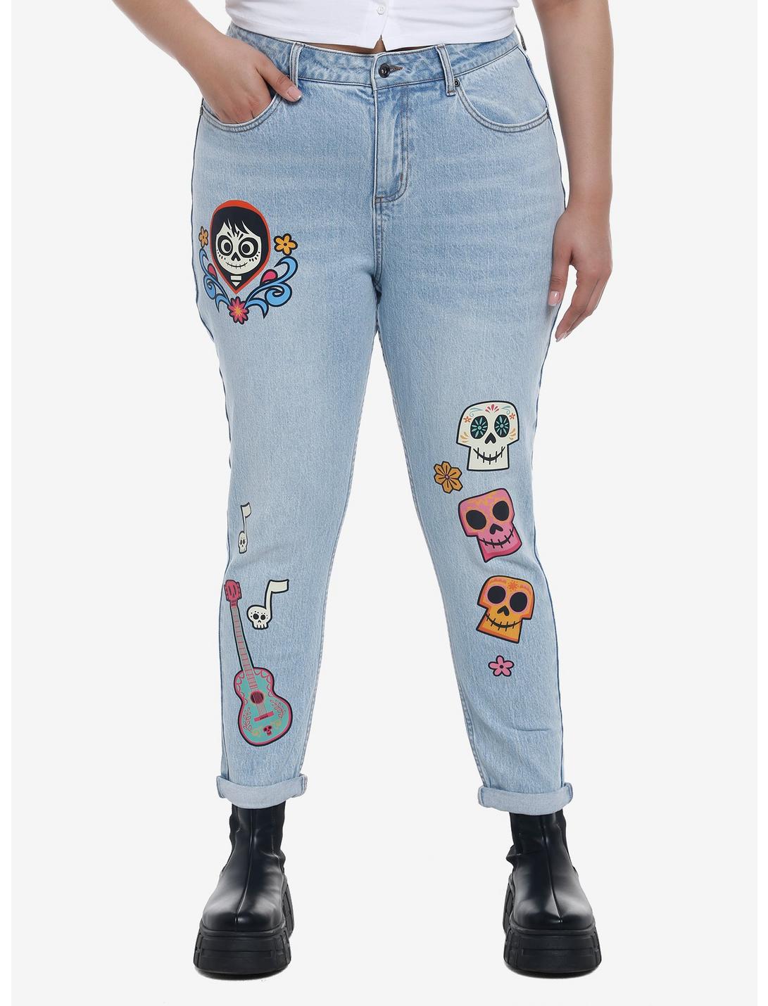 Disney Pixar Coco Mom Jeans Plus Size, LIGHT WASH, hi-res