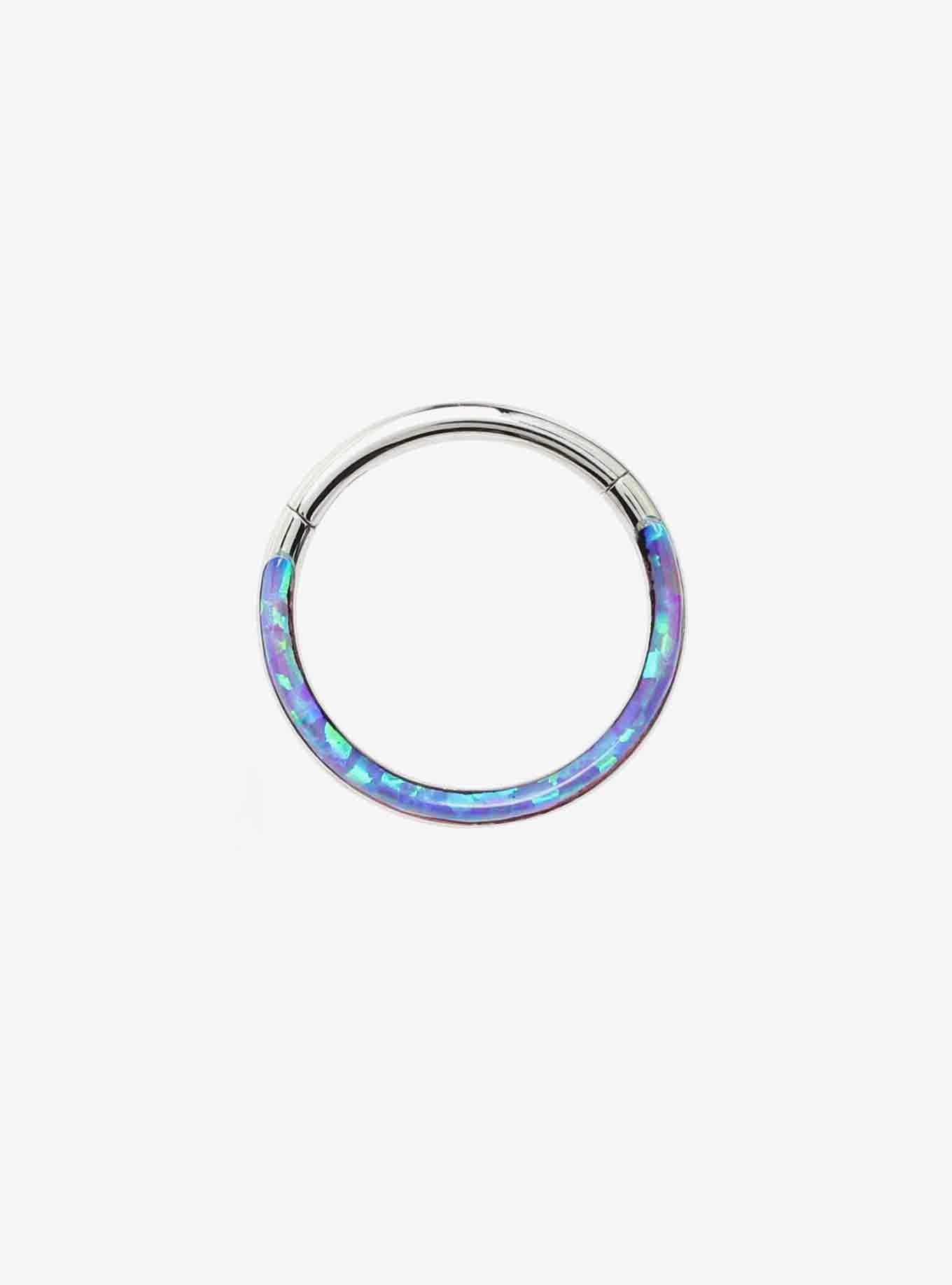 16G Steel Opal Hinged Clicker, , hi-res