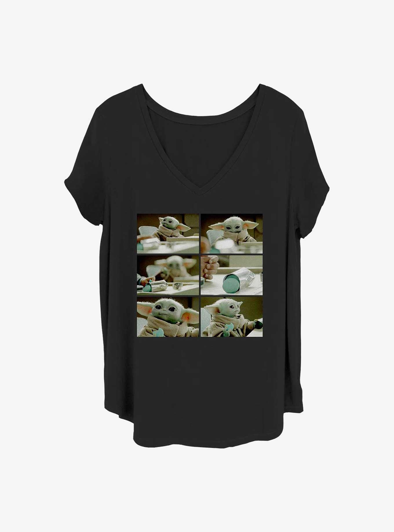Star Wars The Mandalorian Grogu Eats Macarons Girls T-Shirt Plus Size, BLACK, hi-res