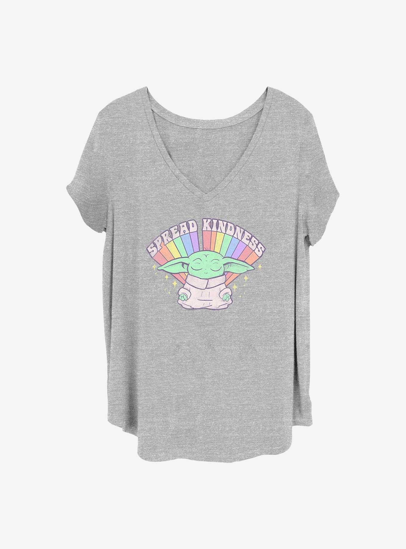 Star Wars The Mandalorian Meditate Kindness Girls T-Shirt Plus Size, HEATHER GR, hi-res