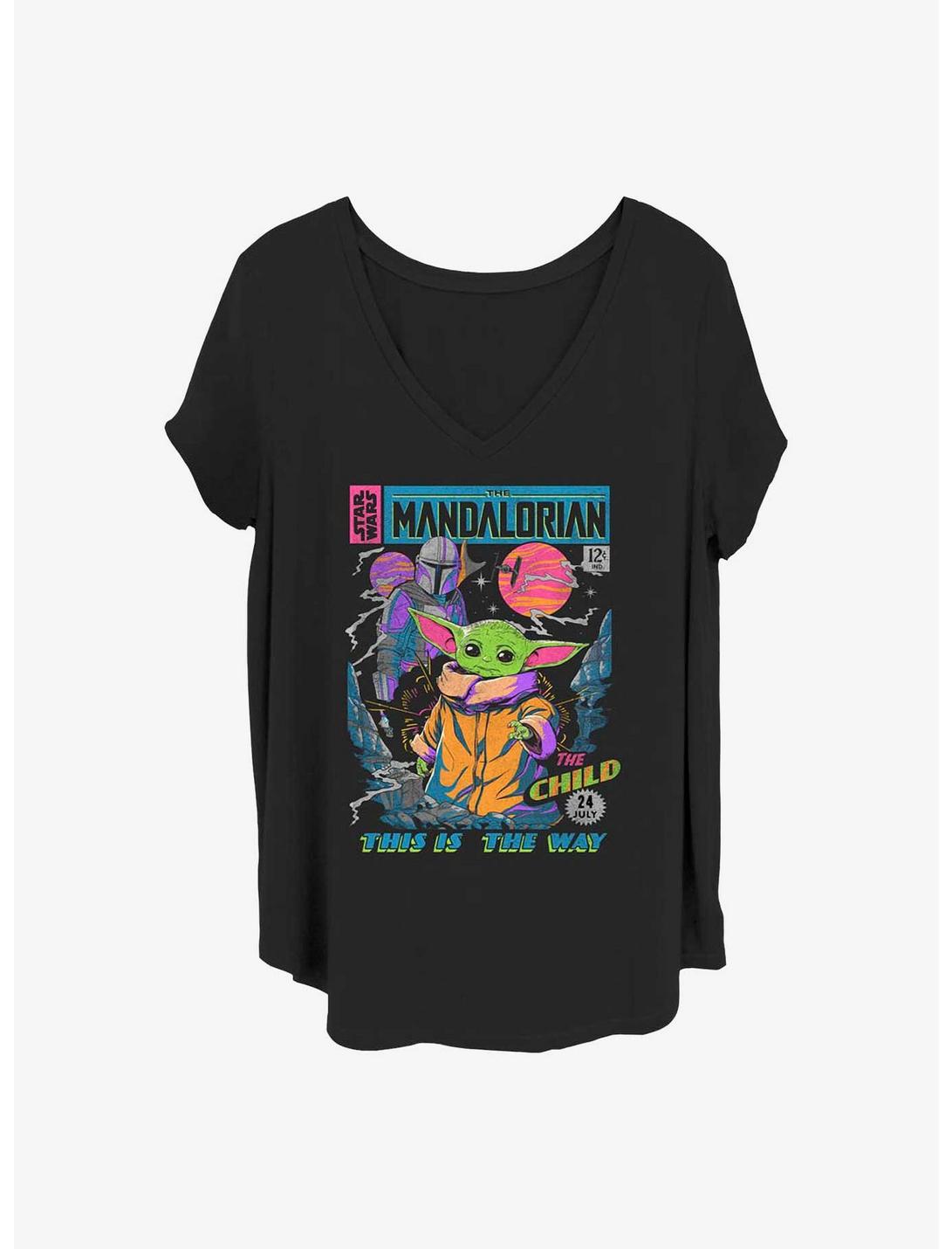 Star Wars The Mandalorian Neon Poster Girls T-Shirt Plus Size, BLACK, hi-res