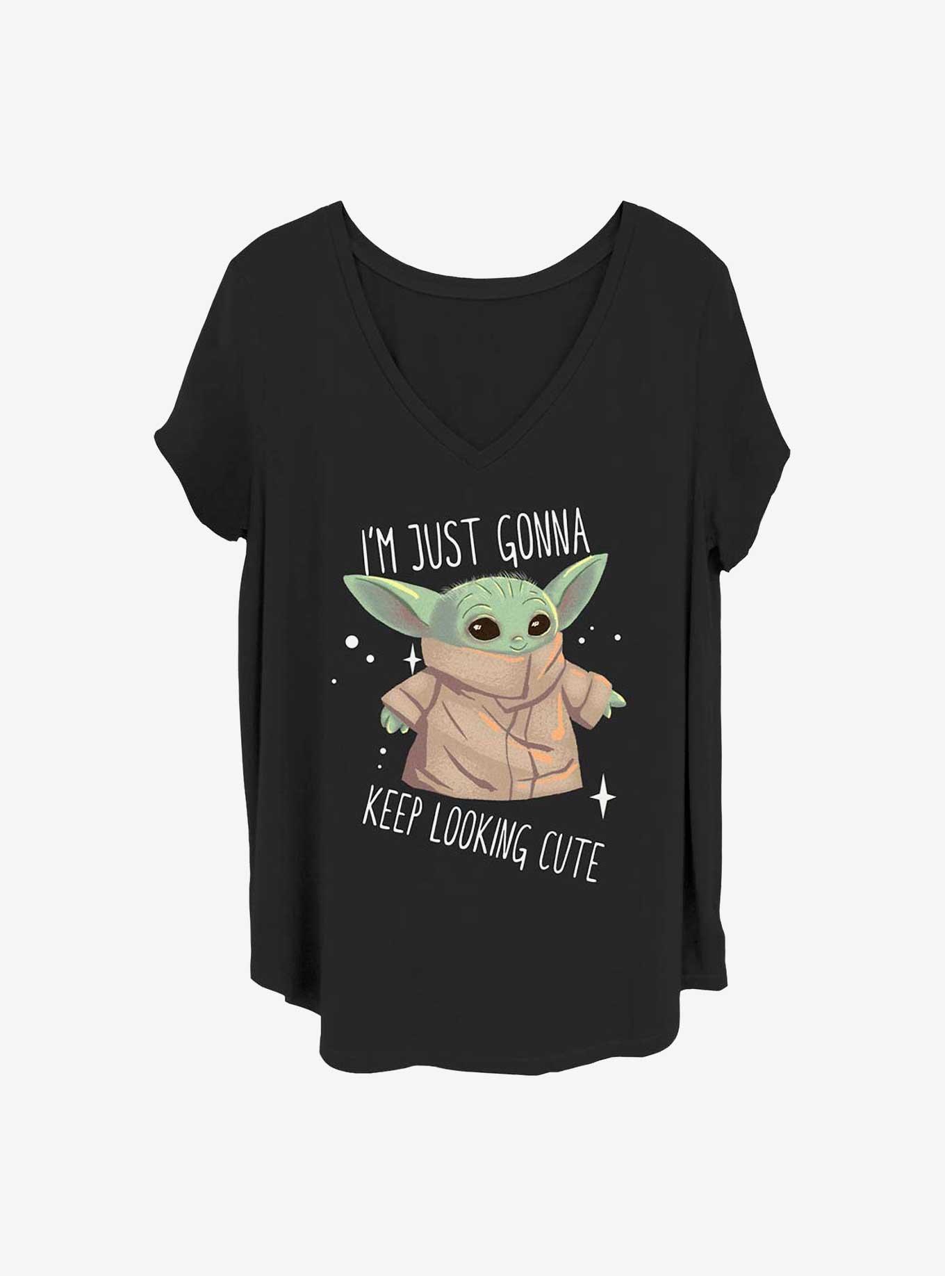 Star Wars The Mandalorian Still Cute Girls T-Shirt Plus Size, BLACK, hi-res