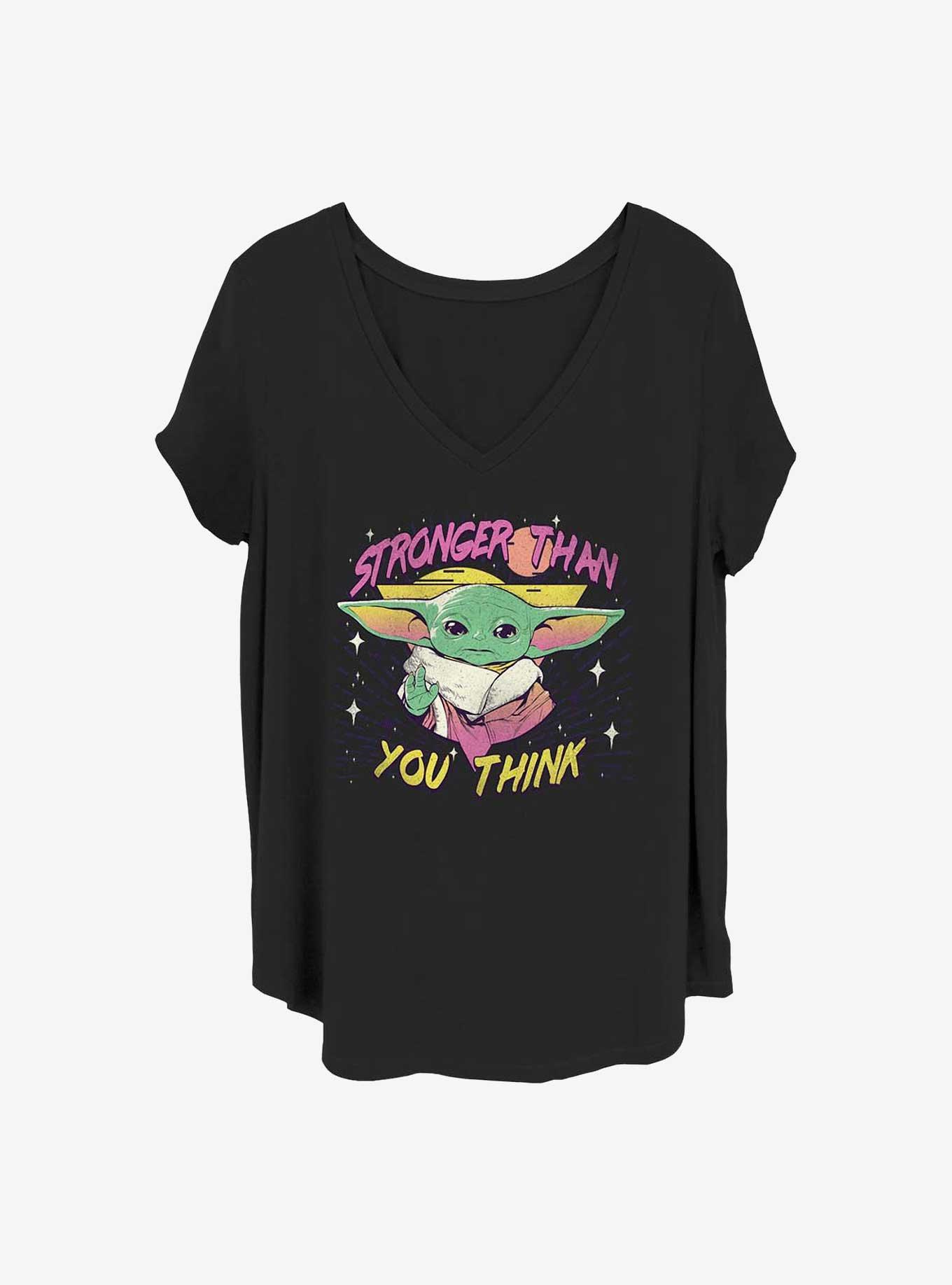 Star Wars The Mandalorian Stronger Than You Think Girls T-Shirt Plus Size, BLACK, hi-res