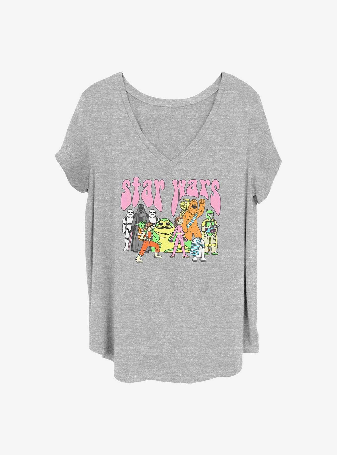 Star Wars Galaxy Fighters Girls T-Shirt Plus Size, HEATHER GR, hi-res