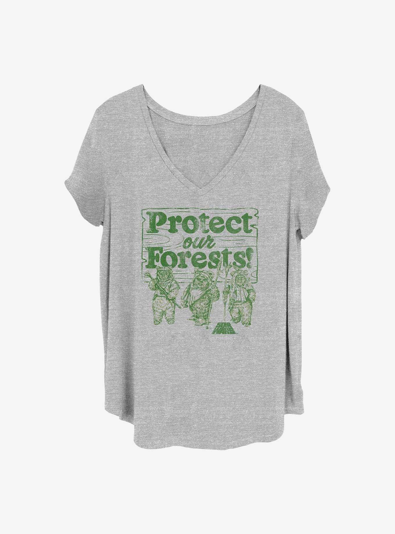 Star Wars Protect Our Forests Girls T-Shirt Plus Size, HEATHER GR, hi-res
