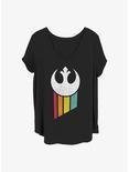 Star Wars Rainbow Rebel Logo Girls T-Shirt Plus Size, BLACK, hi-res