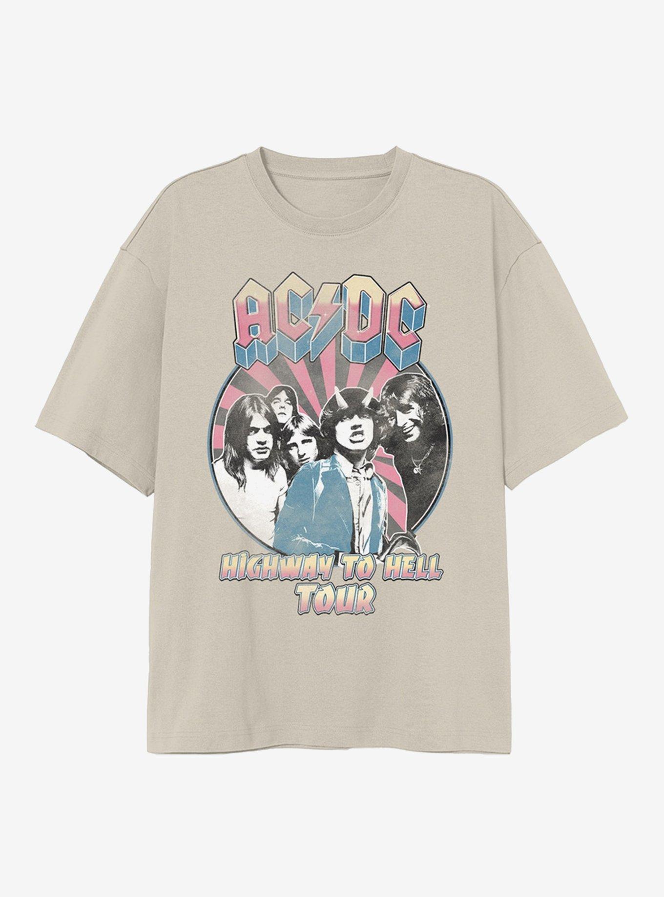 AC/DC Highway To Hell Tour Boyfriend Fit Girls T-Shirt, SAND, hi-res