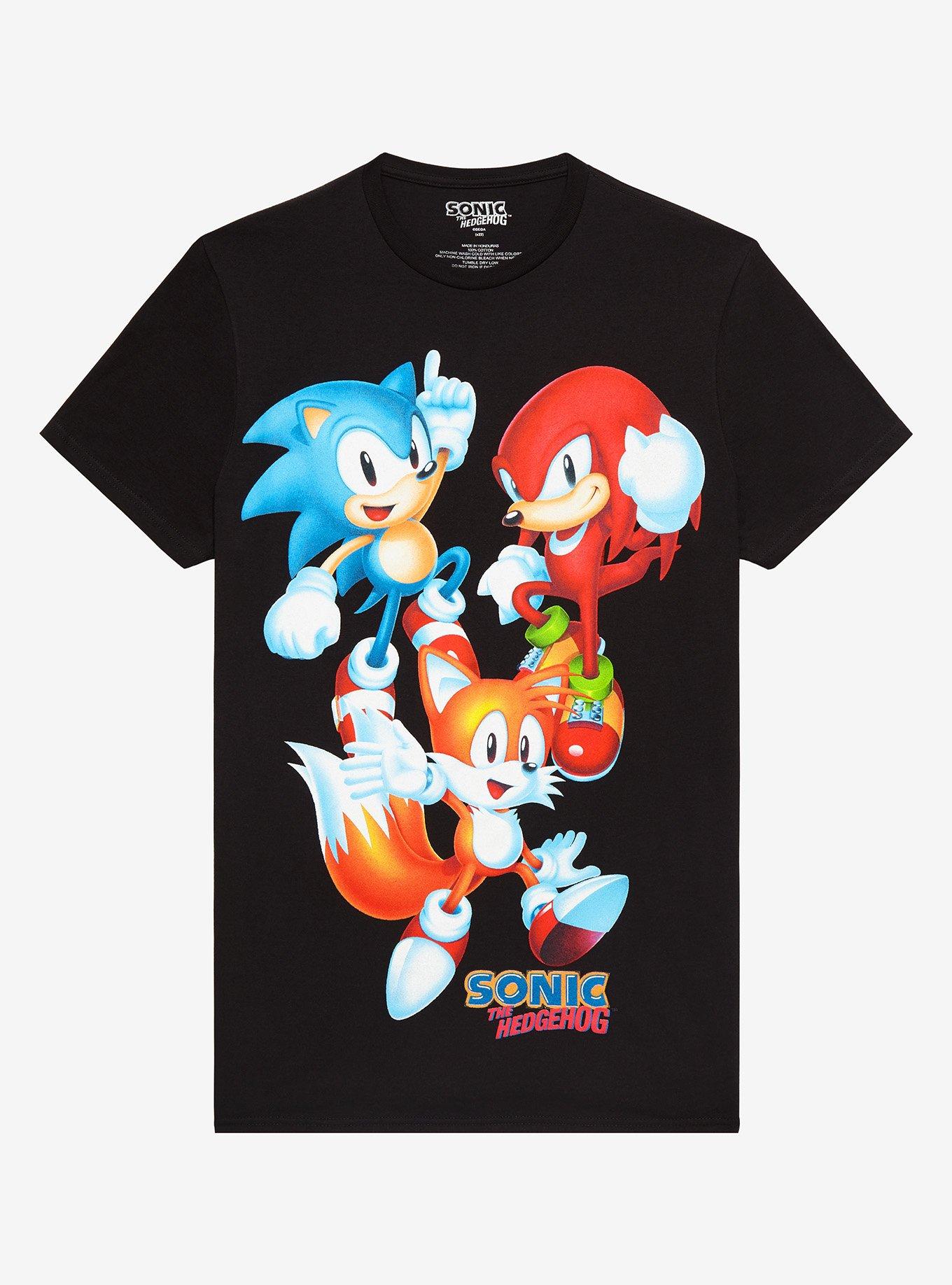 Sonic The Hedgehog Trio Jumbo T-Shirt, BLACK, hi-res