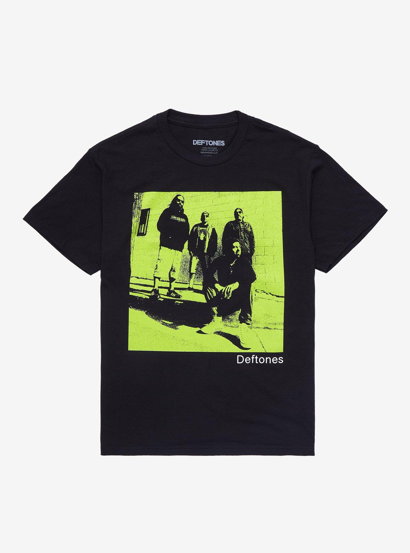 Deftones Green Group Portrait Boyfriend Fit Girls T-Shirt, BLACK, hi-res