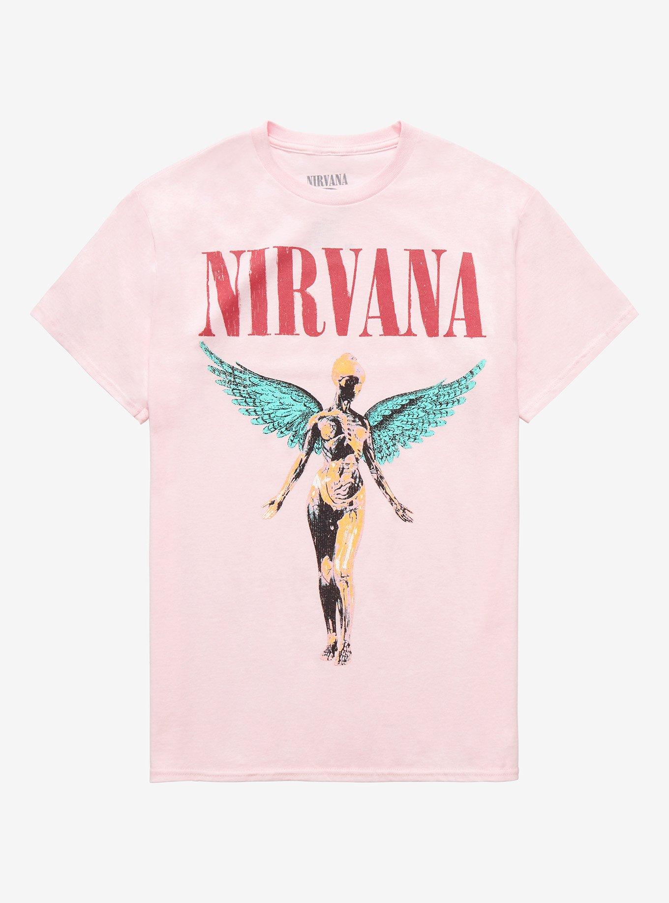 Nirvana In Utero Pastel Boyfriend Fit Girls T-Shirt, PINK, hi-res