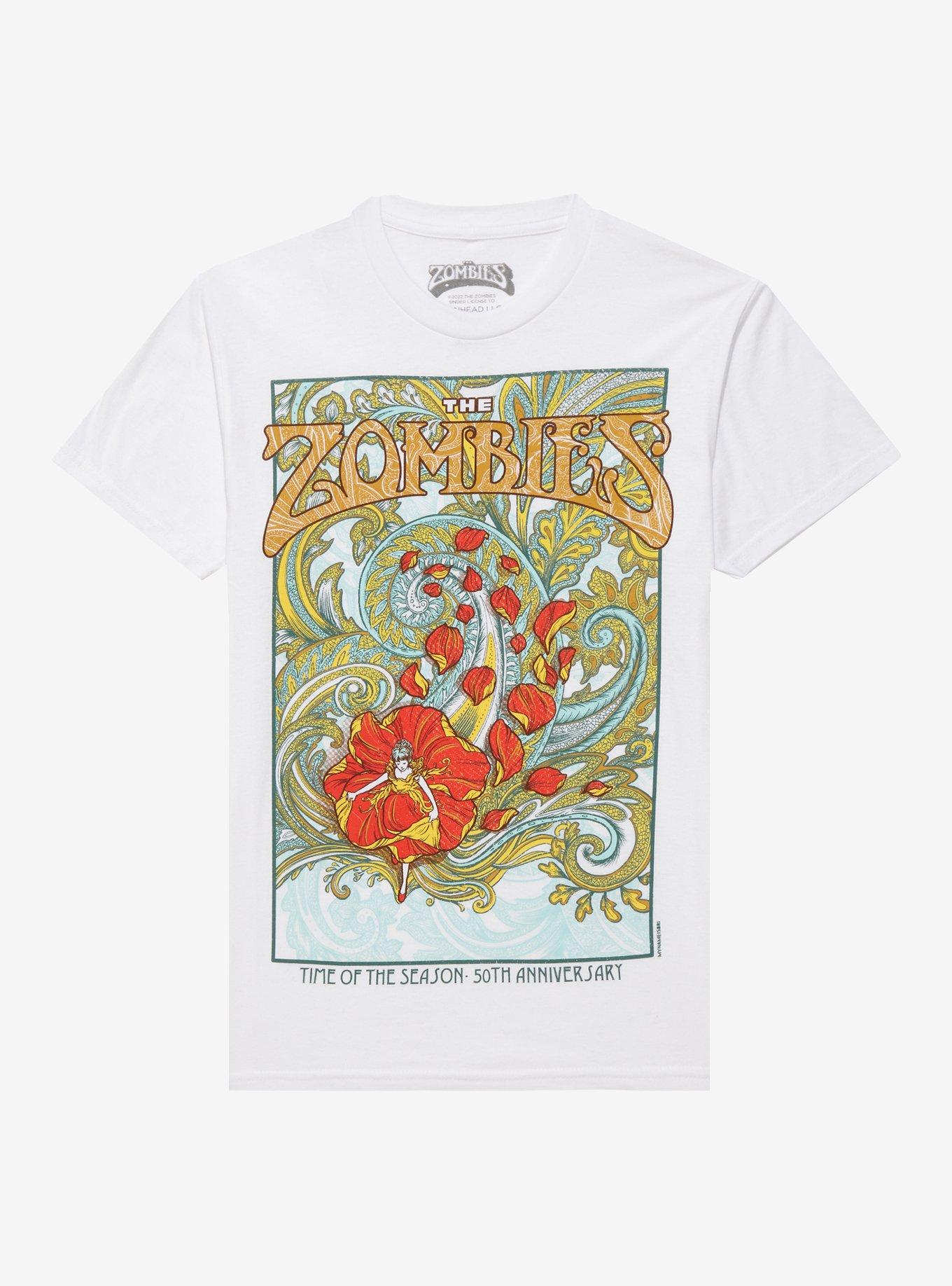 The Zombies Time Of The Season Anniversary Boyfriend Fit Girls T-Shirt, BRIGHT WHITE, hi-res