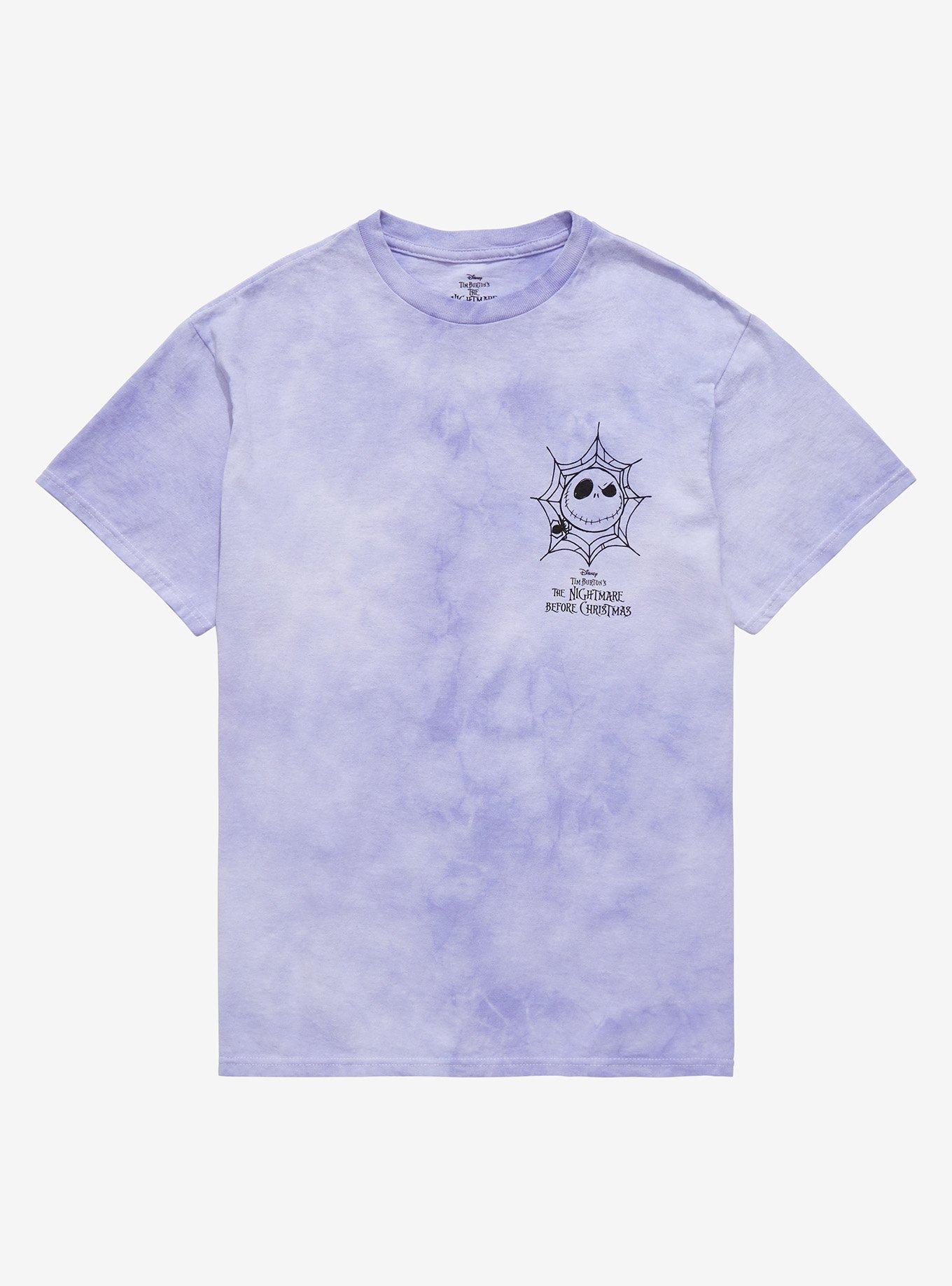 The Nightmare Before Christmas Jack Skellington Web Purple Tie-Dye T-Shirt, MULTI, hi-res
