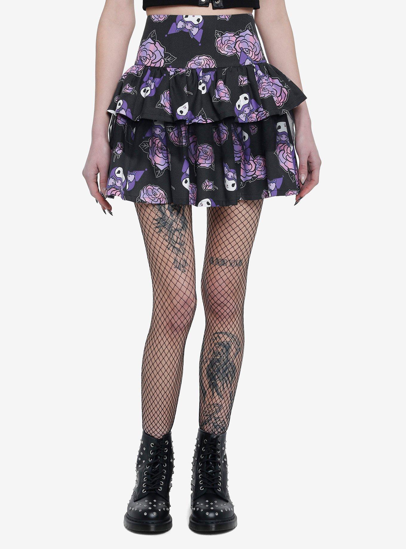 Kuromi Rose Tiered Skirt, MULTI, hi-res