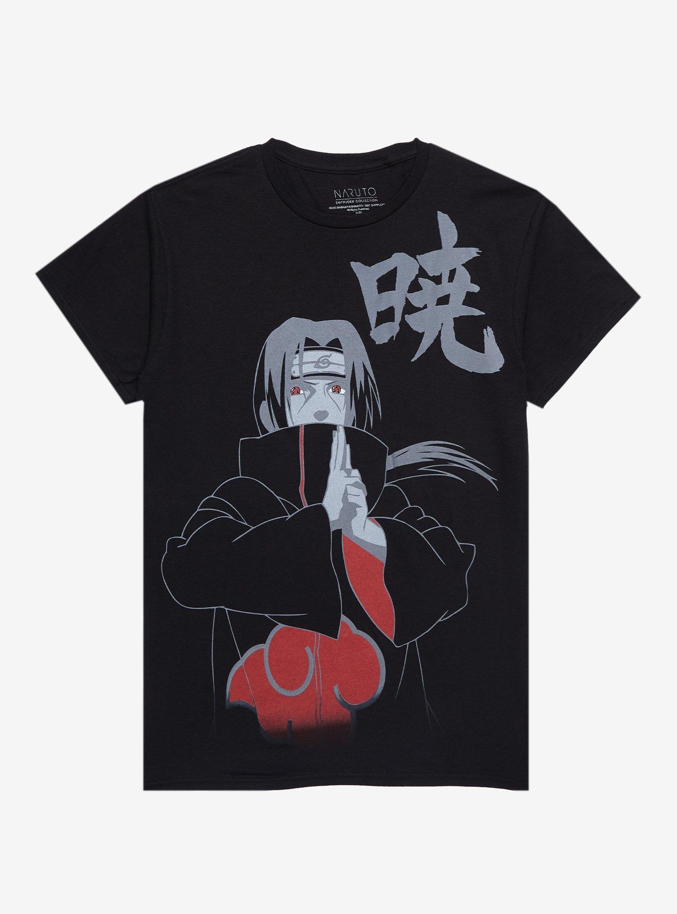 Naruto Shippuden Itachi Tonal Jumbo Print T-Shirt, BLACK, hi-res