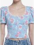 My Melody Lace Peasant Girls Woven Top, MULTI, hi-res