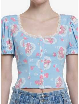My Melody Lace Peasant Girls Woven Top, , hi-res