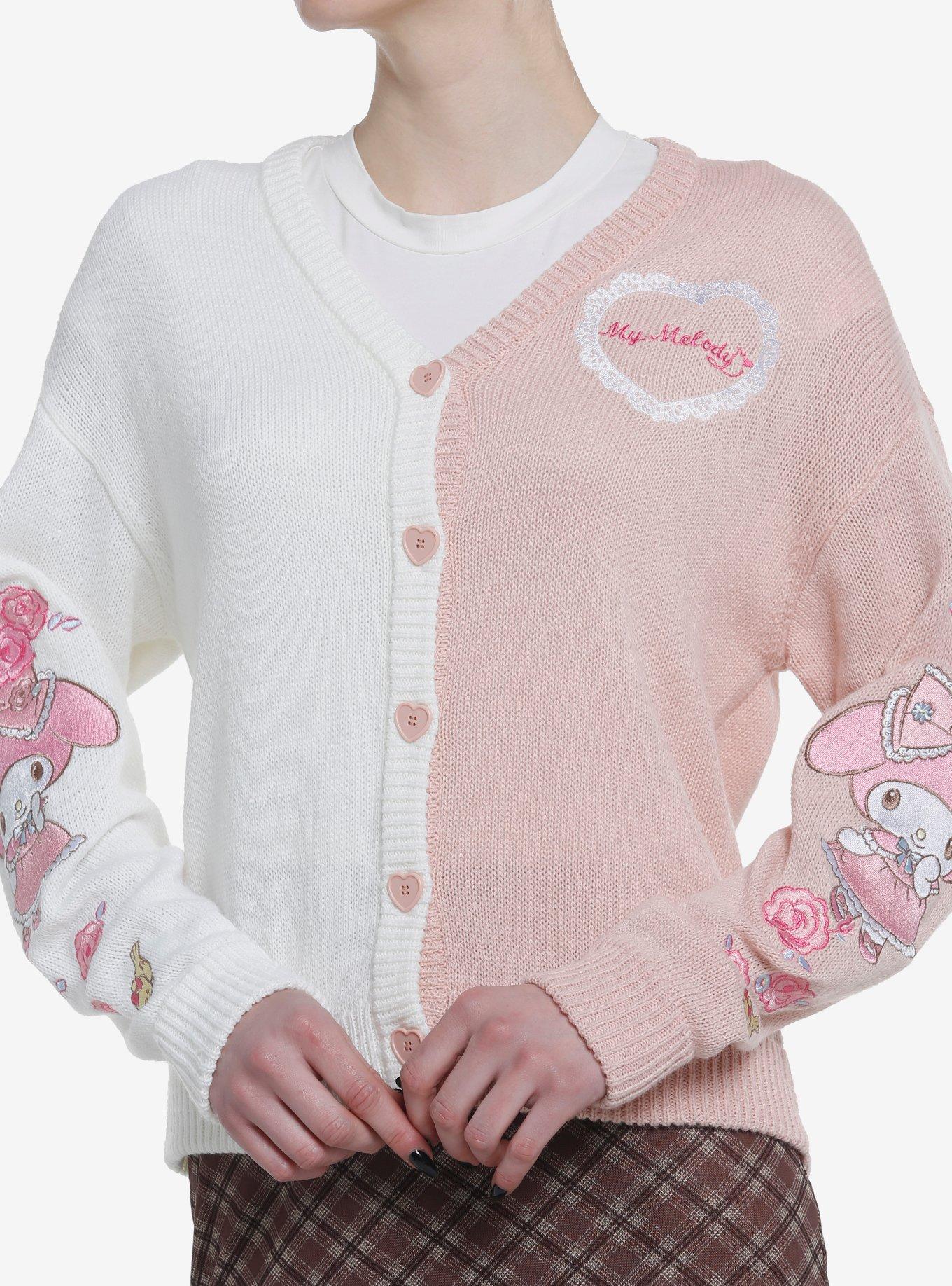 My Melody Pink & White Split Girls Cardigan, MULTI, hi-res