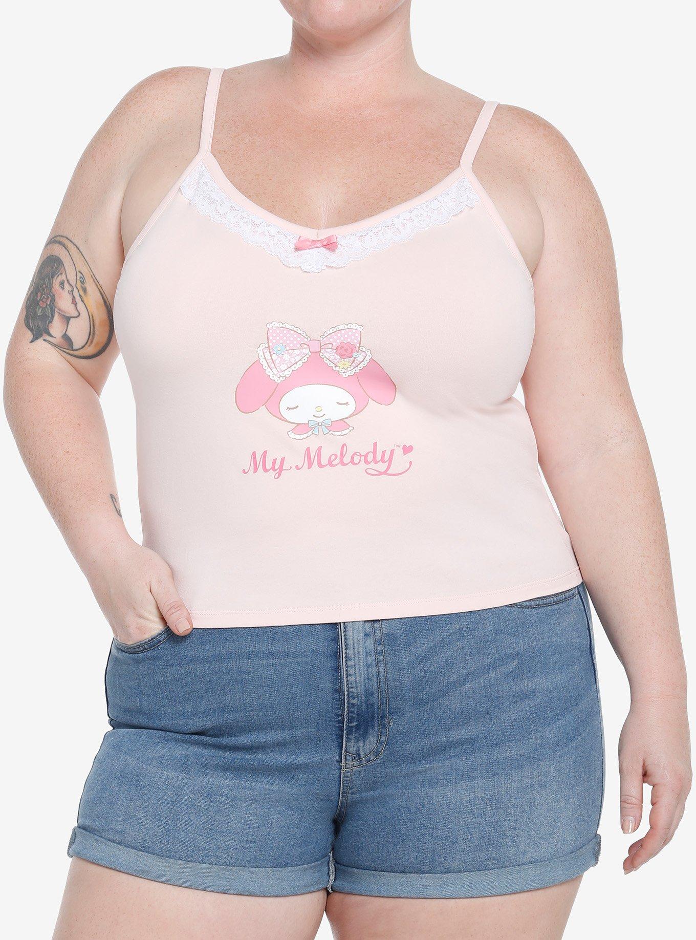 My Melody Pink Lace Girls Cami Plus Size, MULTI, hi-res