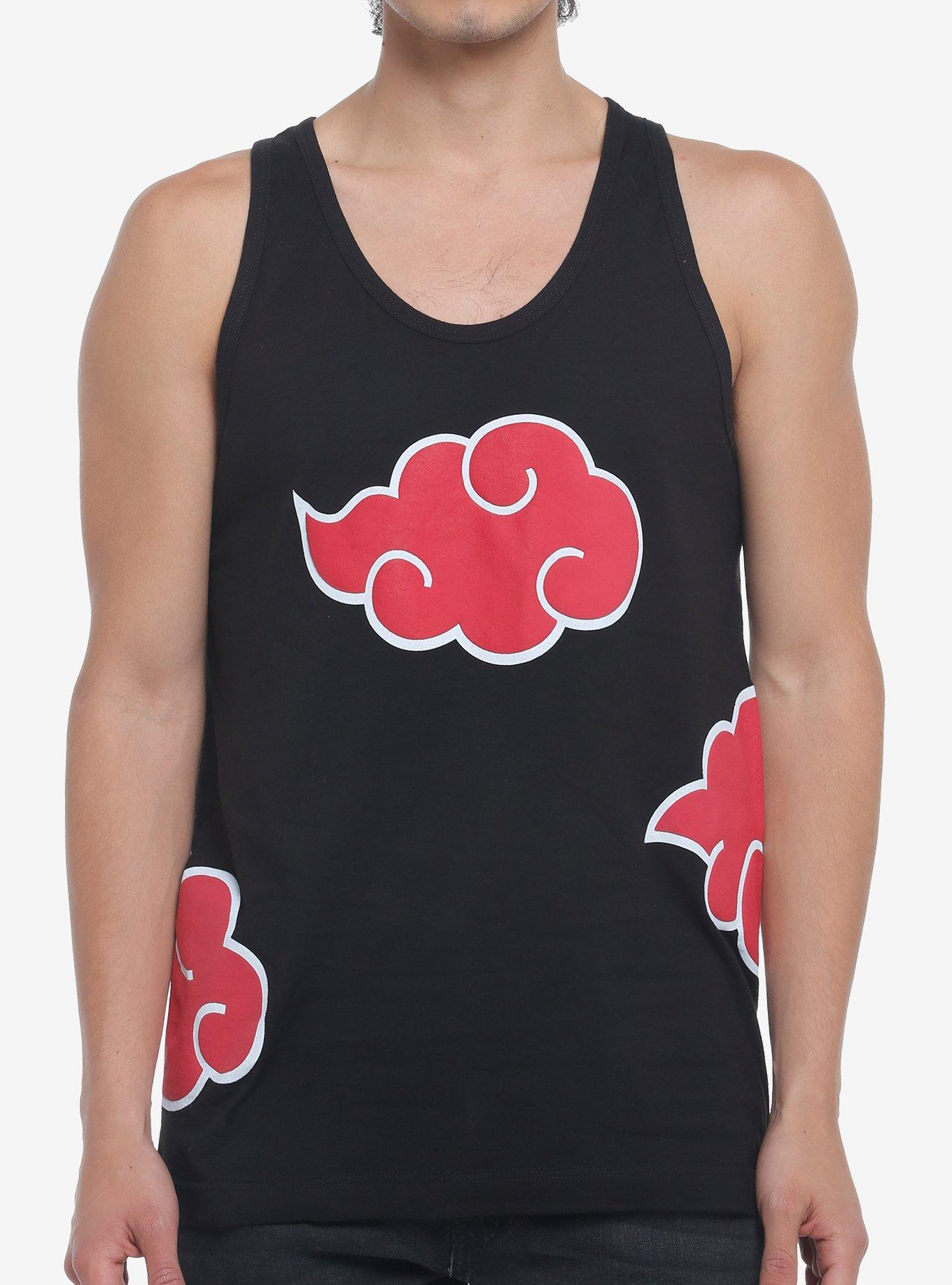 Naruto Shippuden Akatsuki Cloud Puff Tank Top, BLACK, hi-res