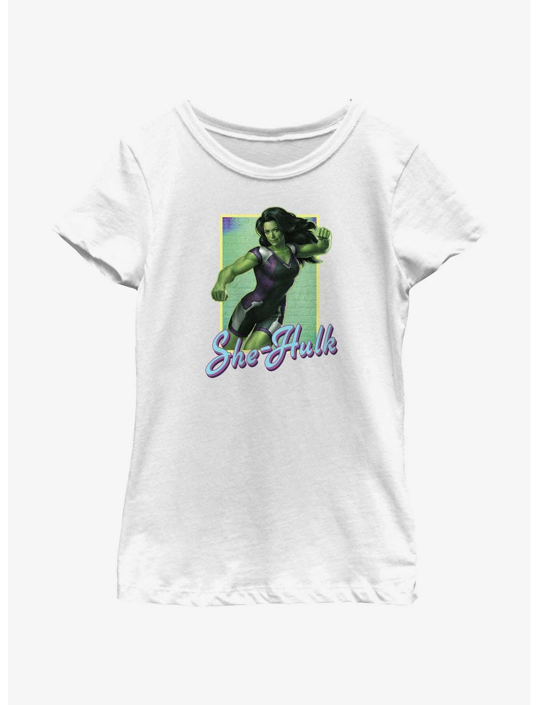 Marvel She-Hulk Punch Portrait Youth Girls T-Shirt, WHITE, hi-res