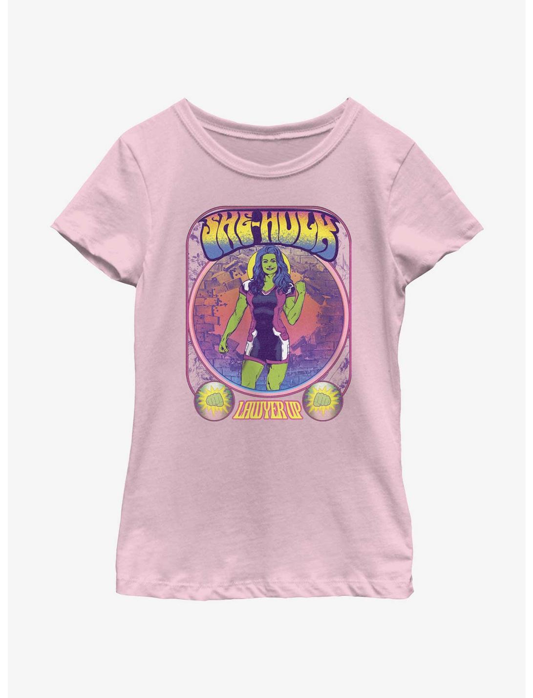 Marvel She-Hulk Retro Portrait Youth Girls T-Shirt, PINK, hi-res