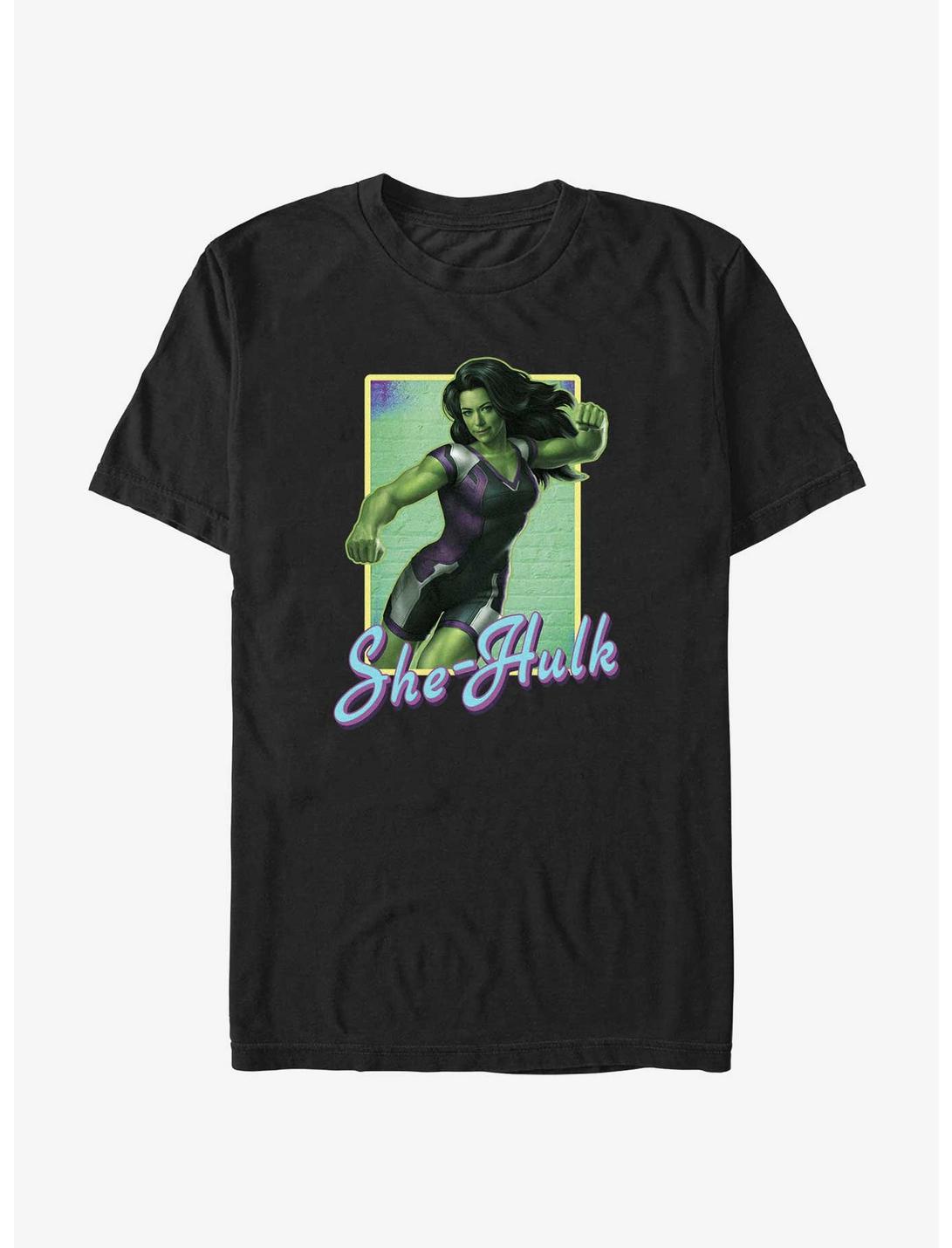 Marvel She-Hulk Punch Portrait T-Shirt, BLACK, hi-res
