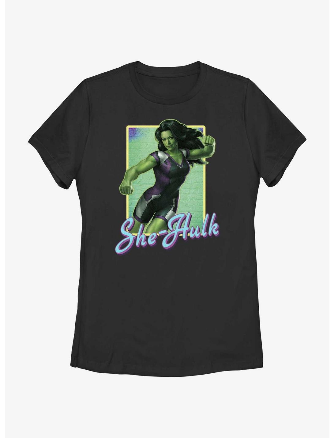 Marvel She-Hulk Punch Portrait Womens T-Shirt, BLACK, hi-res
