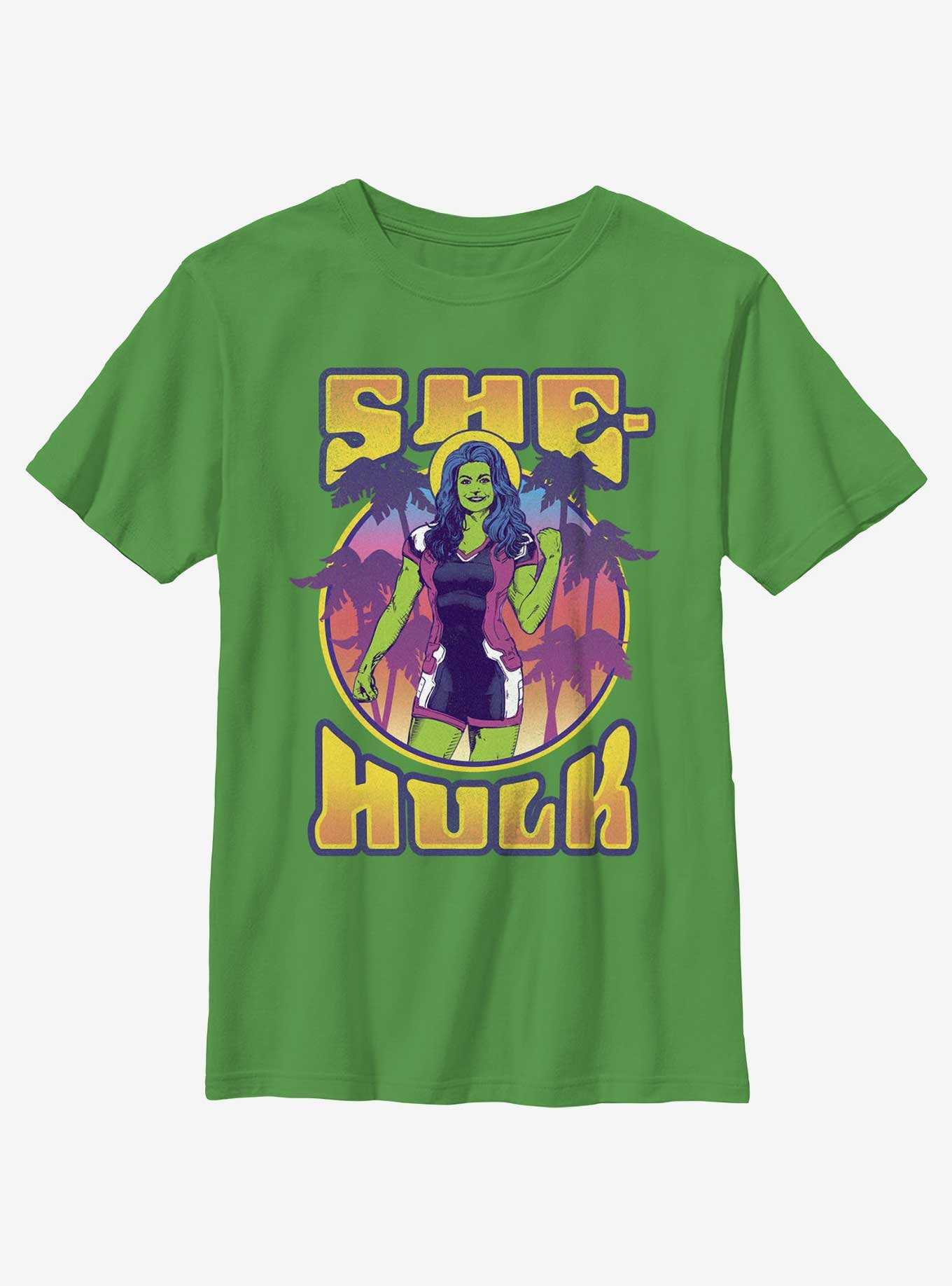 Marvel She-Hulk Tropical Portrait Youth T-Shirt, , hi-res