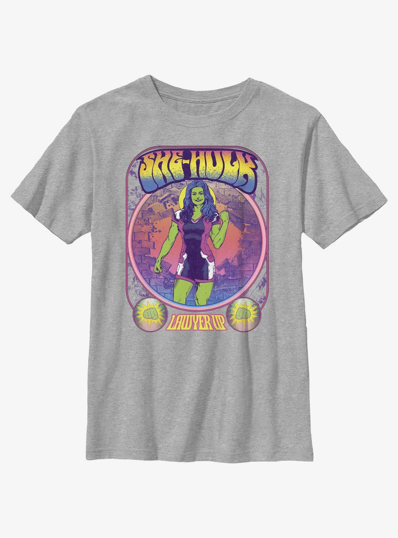 Marvel She-Hulk Retro Portrait Youth T-Shirt, ATH HTR, hi-res
