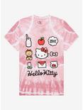 Hello Kitty Pink Grid Tie-Dye Boyfriend Fit Girls T-Shirt, MULTI, hi-res