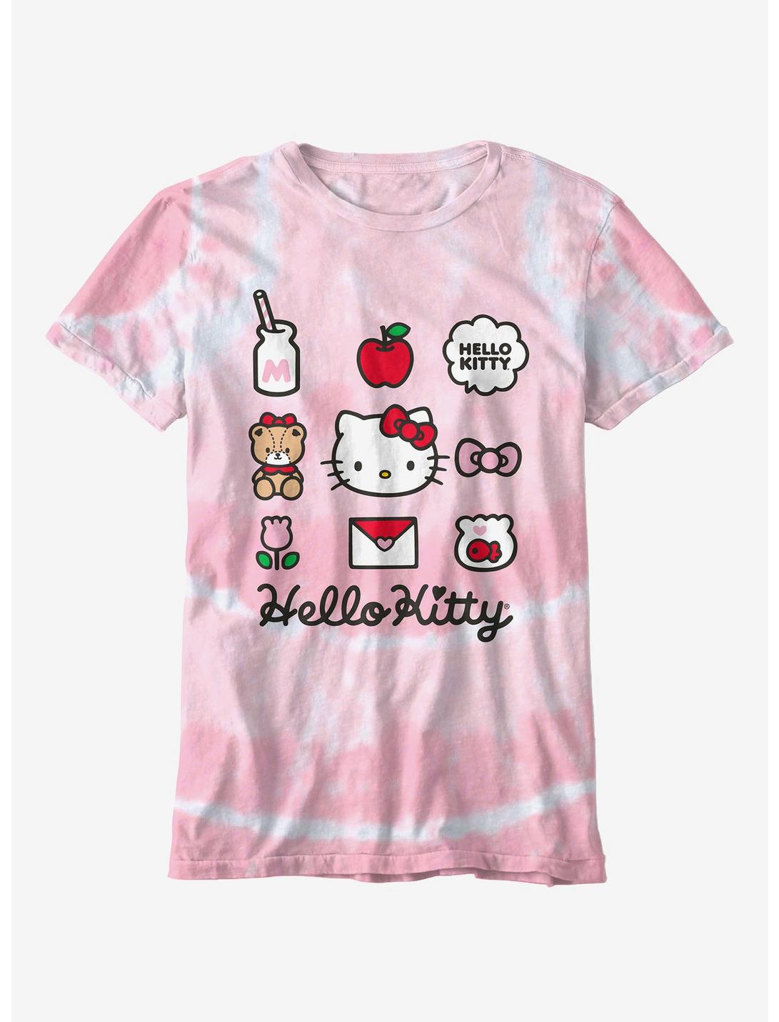 Hello Kitty Grid Tie-Dye Boyfriend Fit Girls T-Shirt Plus Size, MULTI, hi-res