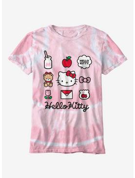Hello Kitty Grid Tie-Dye Boyfriend Fit Girls T-Shirt Plus Size, , hi-res