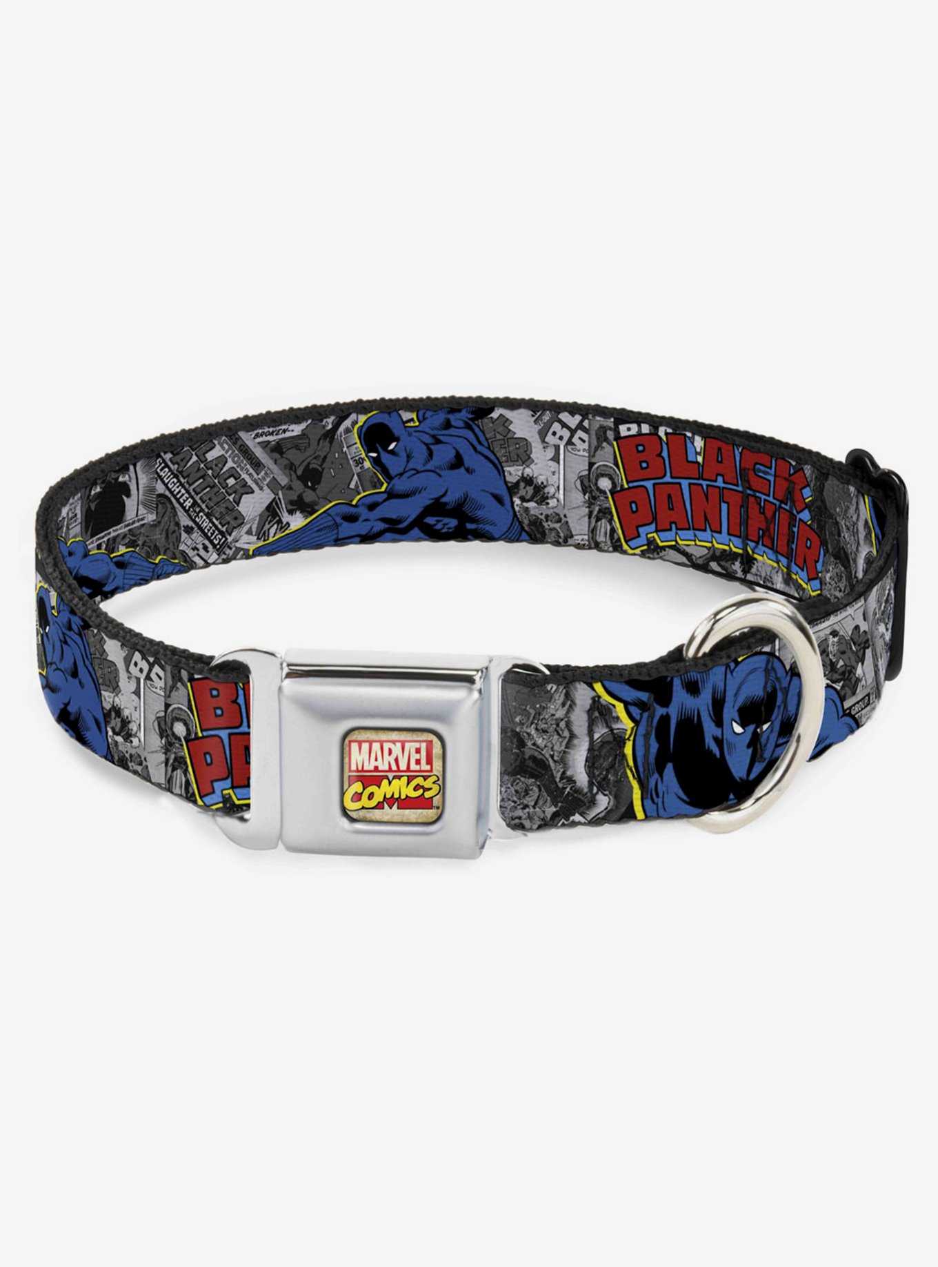 Marvel Black Panther Poses Stacked Comics Seatbelt Buckle Dog Collar, , hi-res
