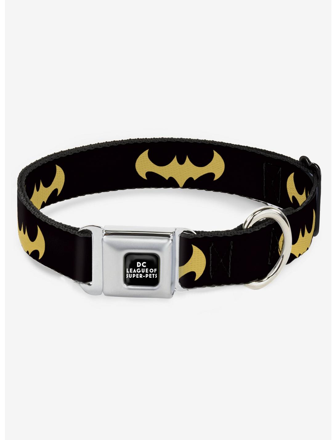 DC League of Super Pets Bat Logo Buckle Dog Collar, BLACK, hi-res