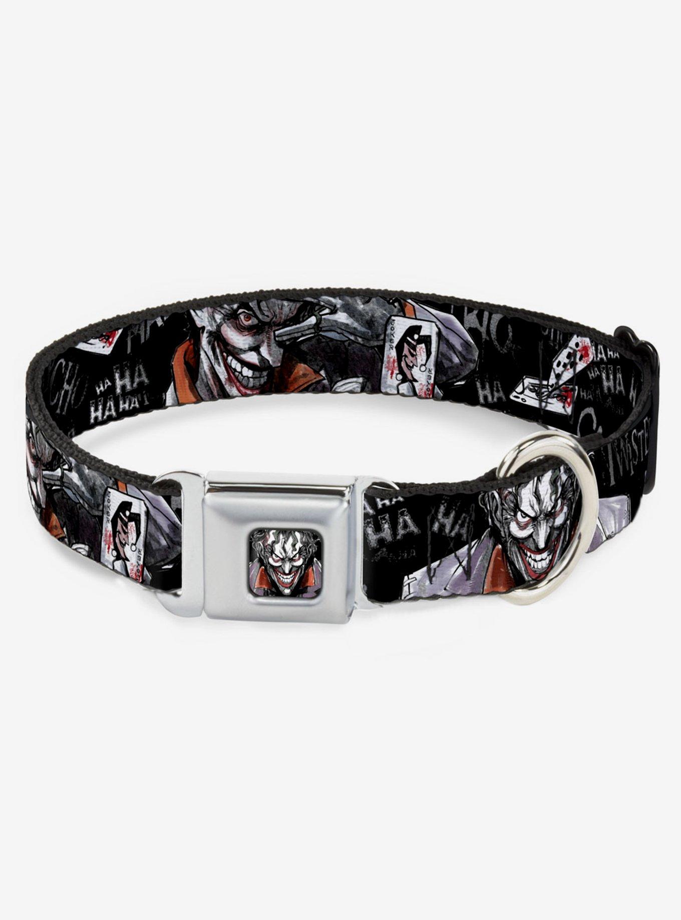 DC Comics The Joker Brilliantly Twisted Psycho Seatbelt Buckle Dog Collar, , hi-res