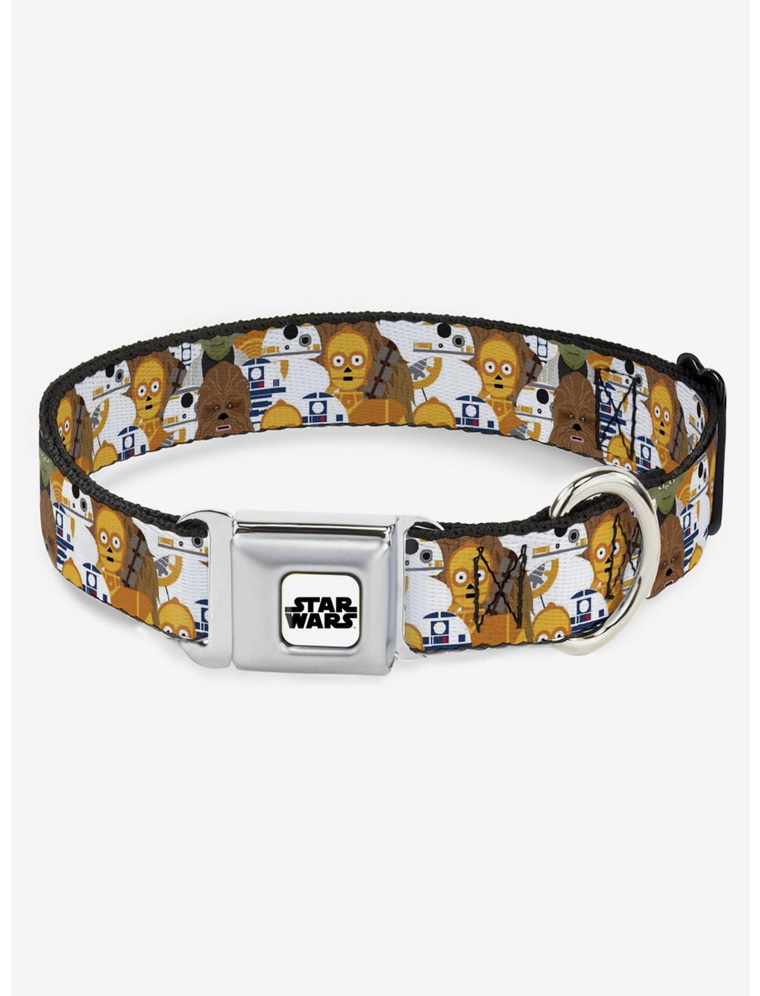 Star Wars Character Poses Stacked Yellow Seatbelt Buckle Dog Collar, MULTI, hi-res