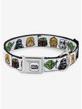 Plus Size Star Wars Character Faces White Seatbelt Buckle Dog Collar, BRIGHT WHITE, hi-res