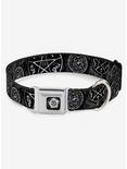 Supernatural Devils Trap Pentagrams Seatbelt Buckle Dog Collar, GREY, hi-res